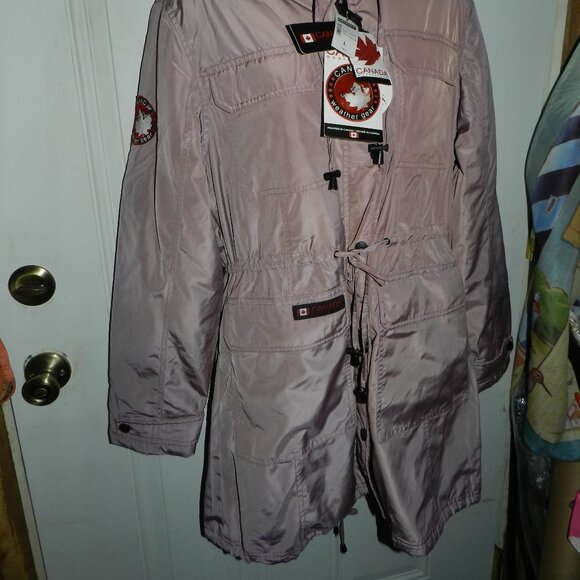 Canada Weather Gear Fur Lined Hooded Parka Jacket Burgundy - Picture 2 of 16